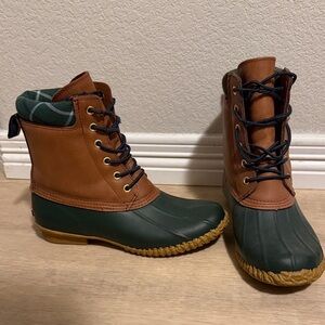 Tommy Hilfiger Brown and Green Lace Up Boots